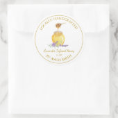Goldlavender-Label | Weiß Runder Aufkleber (Tasche)