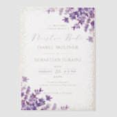 Goldlavender Nuestra Boda Spanish Wedding Pergament Einladungen (Vorderseite)