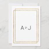 Goldlavender rosa Blumenzehen Einladung (Rückseite)