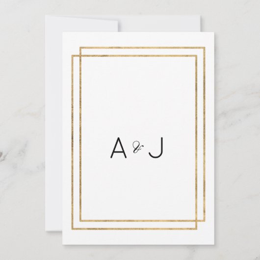 Goldlavender rosa Blumenzehen Einladung (Rückseite)