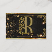 Goldleaf-Floral-Sparkon-Monogramm Visitenkarte (Vorderseite)