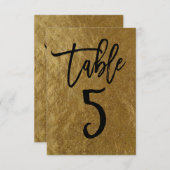 Goldleaf Foil Moderne Script-Tischnummer 5 Einladung (Vorne/Hinten)
