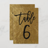 Goldleaf Foil Moderne Script-Tischnummer 6 Einladung (Vorne/Hinten)
