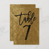 Goldleaf Foil Moderne Script-Tischnummer 7 Einladung (Vorne/Hinten)