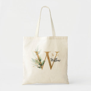 Goldleaf Grüne Elegant Foliage Personalize "W" Tragetasche
