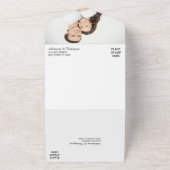 Goldleaf Swirl Schwarze Fotovorlage Hochzeit All In One Einladung (Außenbereich)