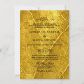 Goldleaf Textured Islamic Wedding Monogram Einladung (Vorderseite)