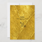 Goldleaf Textured Islamic Wedding Monogram Einladung (Rückseite)