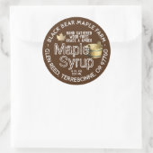 Goldleaf und Eimer Holzfeuer Ahornsirup Brown Runder Aufkleber (Tasche)