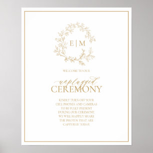 Goldleafy-Wappen Monogram, nicht angeschlossen Poster