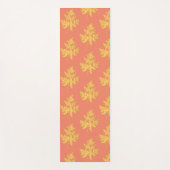 Goldleder auf dem botanischen Korallenmuster Yogamatte (Vorderseite)