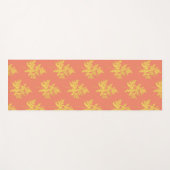 Goldleder auf dem botanischen Korallenmuster Yogamatte (Vorderseite (Horizontal))