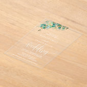 Goldleder Eukalyptus Akryllische Hochzeitseinladun Acryleinladungen (Ablage )