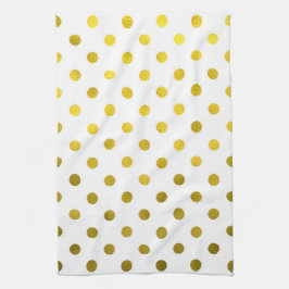 Goldleder Metallische Imitat Fohlen Kleiner Polka Geschirrtuch