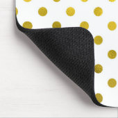 Goldleder Metallische Imitat Fohlen Kleiner Polka  Mousepad (Ecke)