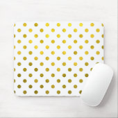 Goldleder Metallische Imitat Fohlen Kleiner Polka  Mousepad (Mit Mouse)