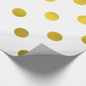 Goldleder Metallische Imitat Fossil Große Polka Do Geschenkpapier (Ecke)