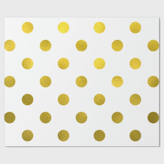 Goldleder Metallische Imitat Fossil Große Polka Do Geschenkpapier (Flach)