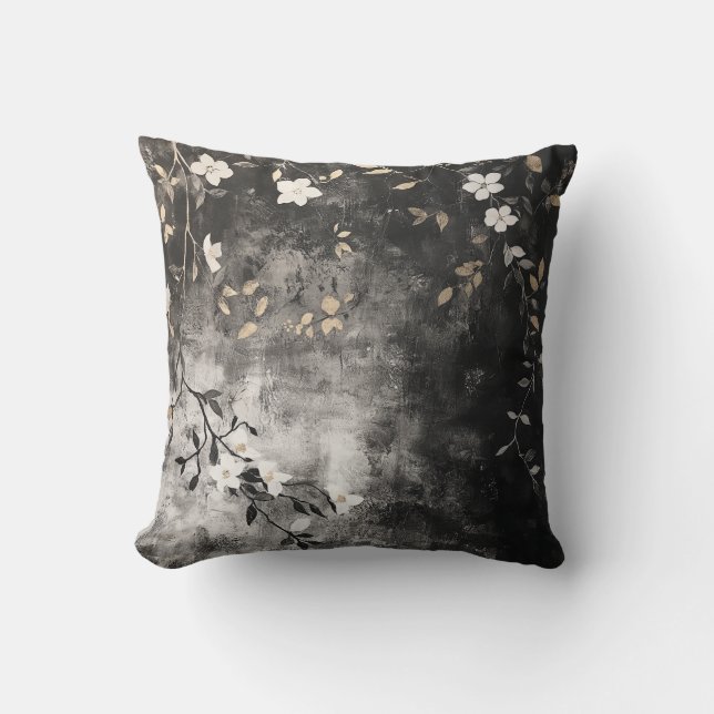 Goldleder-Reben auf Holzkohle Kissen (Vorderseite)