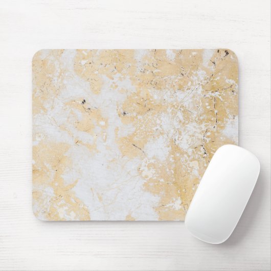 Goldleder Weißer Marmor Textur Muster Hybird Mousepad (Mit Mouse)