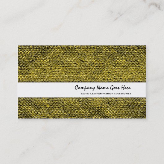 Goldlederne Schlangenhautmode Visitenkarte (Vorderseite)