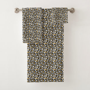 Goldleopard-Druck Badhandtuch Set