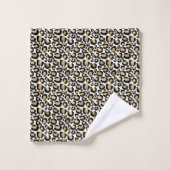 Goldleopard-Druck Badhandtuch Set (Waschlappen)