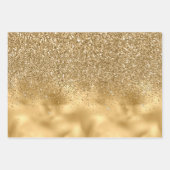 Goldleopard-Glitzer Glam Geschenkpapier Set (Vorderseite)