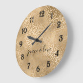 Goldleopard Große Wanduhr (Winkel)