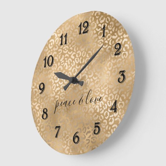 Goldleopard Große Wanduhr (Winkel)