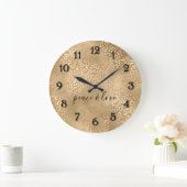 Goldleopard Große Wanduhr (Zuhause)