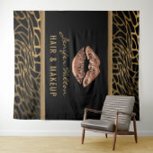 Goldleopard küsst Lippen von heute Wandteppich (Beispiel (Horizontal))