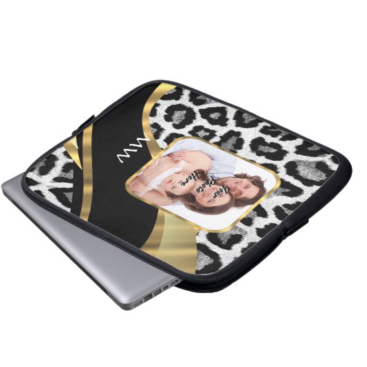 Goldleopard Laptopschutzhülle (Vorne Knopf)