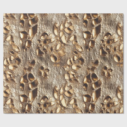 Goldleopard-Metallic-Spots Geschenkpapier (Flach)