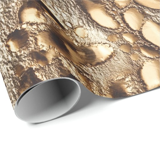 Goldleopard-Metallic-Spots Geschenkpapier (Rolleneckpunkt)