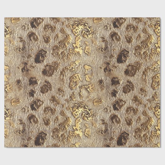 Goldleopard-Metallic-Spots Geschenkpapier (Flach)