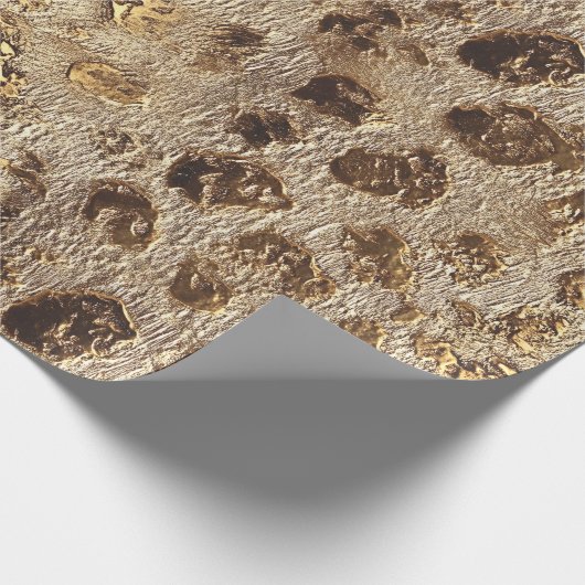 Goldleopard-Metallic-Spots Geschenkpapier (Ecke)
