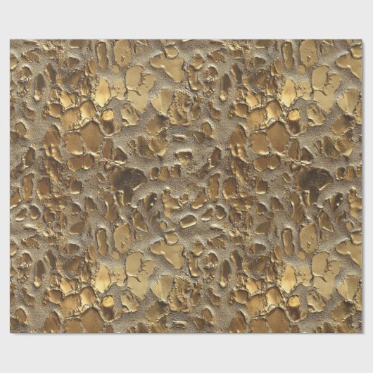 Goldleopard-Metallic-Spots Geschenkpapier (Flach)