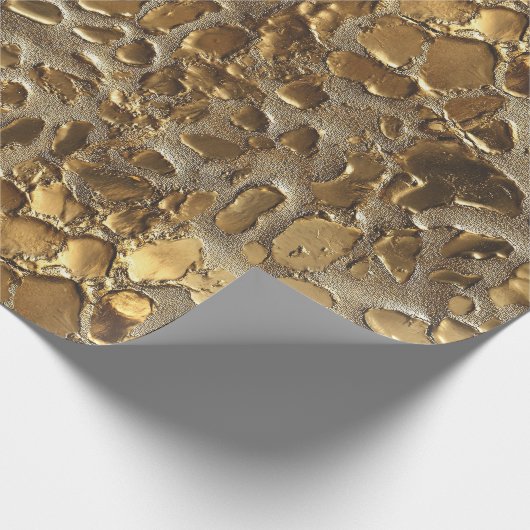 Goldleopard-Metallic-Spots Geschenkpapier (Ecke)