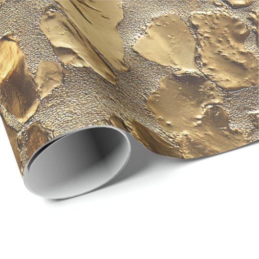 Goldleopard-Metallic-Spots Geschenkpapier (Rolleneckpunkt)