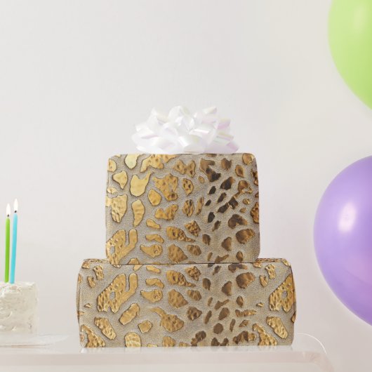 Goldleopard-Metallic-Spots Geschenkpapier (Partygeschenke)