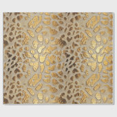 Goldleopard-Metallic-Spots Geschenkpapier (Flach)