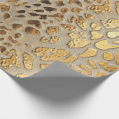 Goldleopard-Metallic-Spots Geschenkpapier (Ecke)