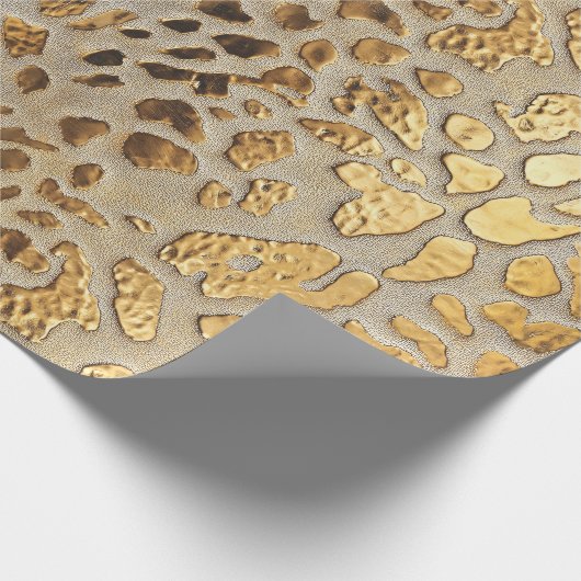 Goldleopard-Metallic-Spots Geschenkpapier (Ecke)