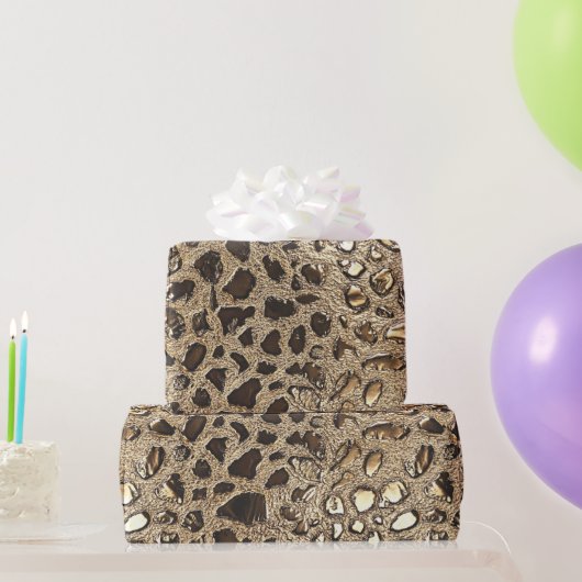 Goldleopard-Metallic-Spots Geschenkpapier (Partygeschenke)