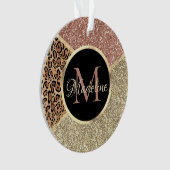 Goldleopard-Monogramm der gestrichenen Rose Gold G Ornament (Vorderseite)