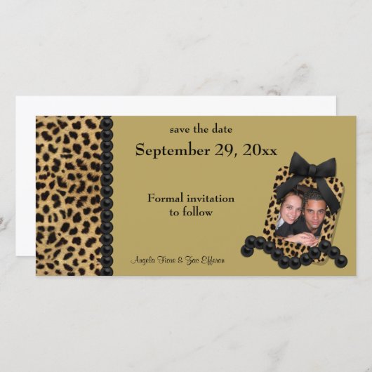 Goldleopard und Schwarze Perlen Save the Date (Vorne/Hinten)