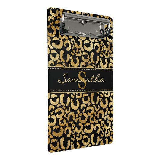 Goldleoparddruck Mini Klemmbrett (Schrägansicht)