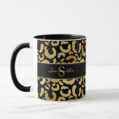 Goldleopardprint kundenspezifische Tasse (Links)