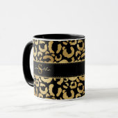 Goldleopardprint kundenspezifische Tasse (Vorderseite Links)